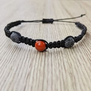 Red Jasper 8mm Lava Bead Handmade Bracelet